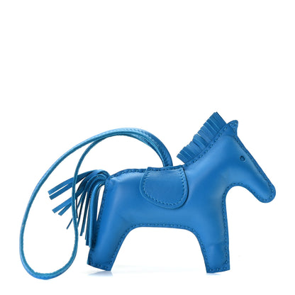 Hermes Milo Lambskin Grigri Rodeo Horse Bag Charm MM Bleu Zanzibar 1 of 4