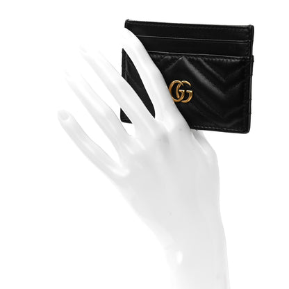 Gucci Calfskin Matelasse GG Marmont Card Holder Black 2 of 6