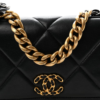 Chanel Lambskin Quilted Chanel 19 Wallet On Chain WOC Black 9 of 12