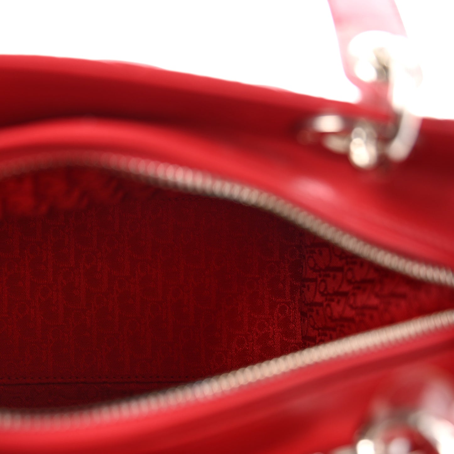 Lambskin Cannage Medium Lady Dior Red