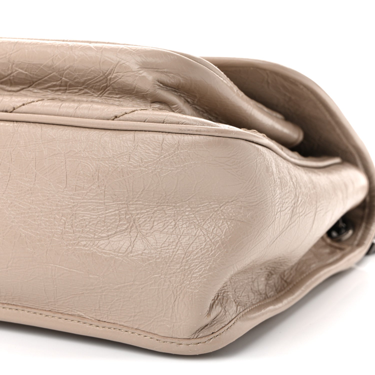 Saint Laurent Crinkled Calfskin Matelasse Monogram Medium Niki Chain Satchel Light Natural 10 of 10