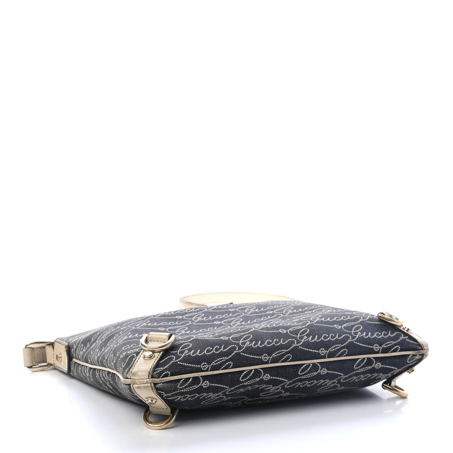 Canvas Gucci Print Abbey Messenger Bag Blue
