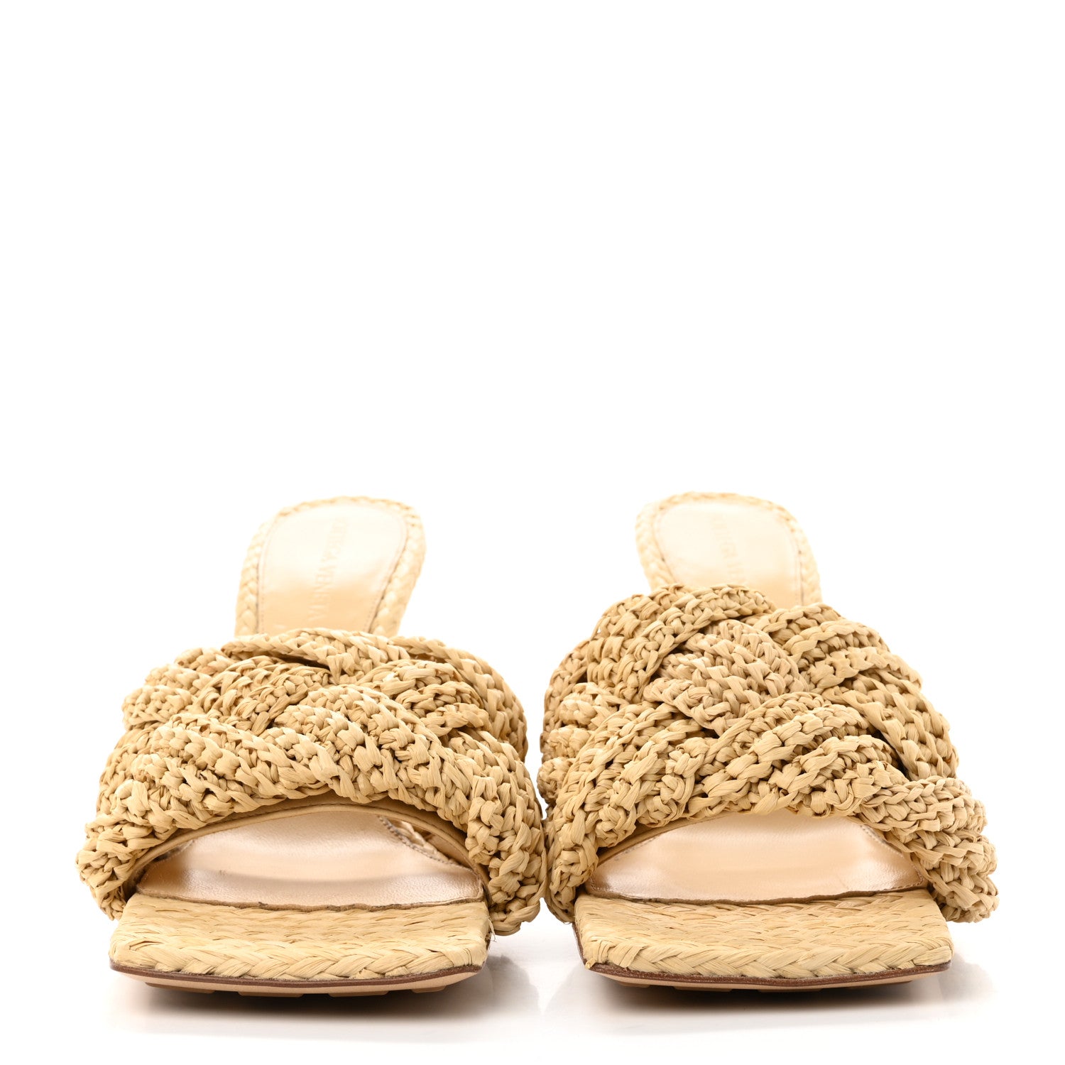 Bottega Veneta Raffia Intrecciato Lido Mule 90 Sandals 38 Cane Sugar 2 of 19