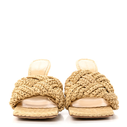 Bottega Veneta Raffia Intrecciato Lido Mule 90 Sandals 38 Cane Sugar 2 of 19