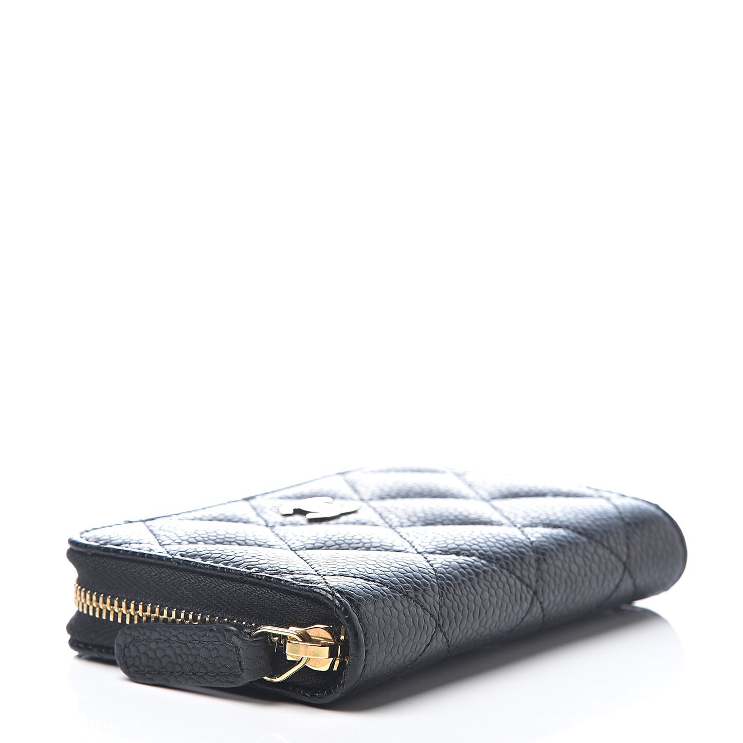 Caviar Quilted Zip Coin Purse Black