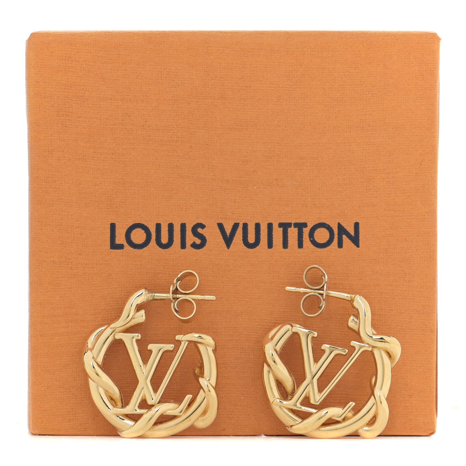 Louis Vuitton Garden Louise Hoop Earrings Gold 5 of 5