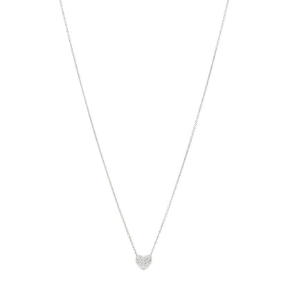 Roberto Coin 18K White Gold Diamond Tiny Treasures Puffed Heart Pendant Necklace 1 of 4