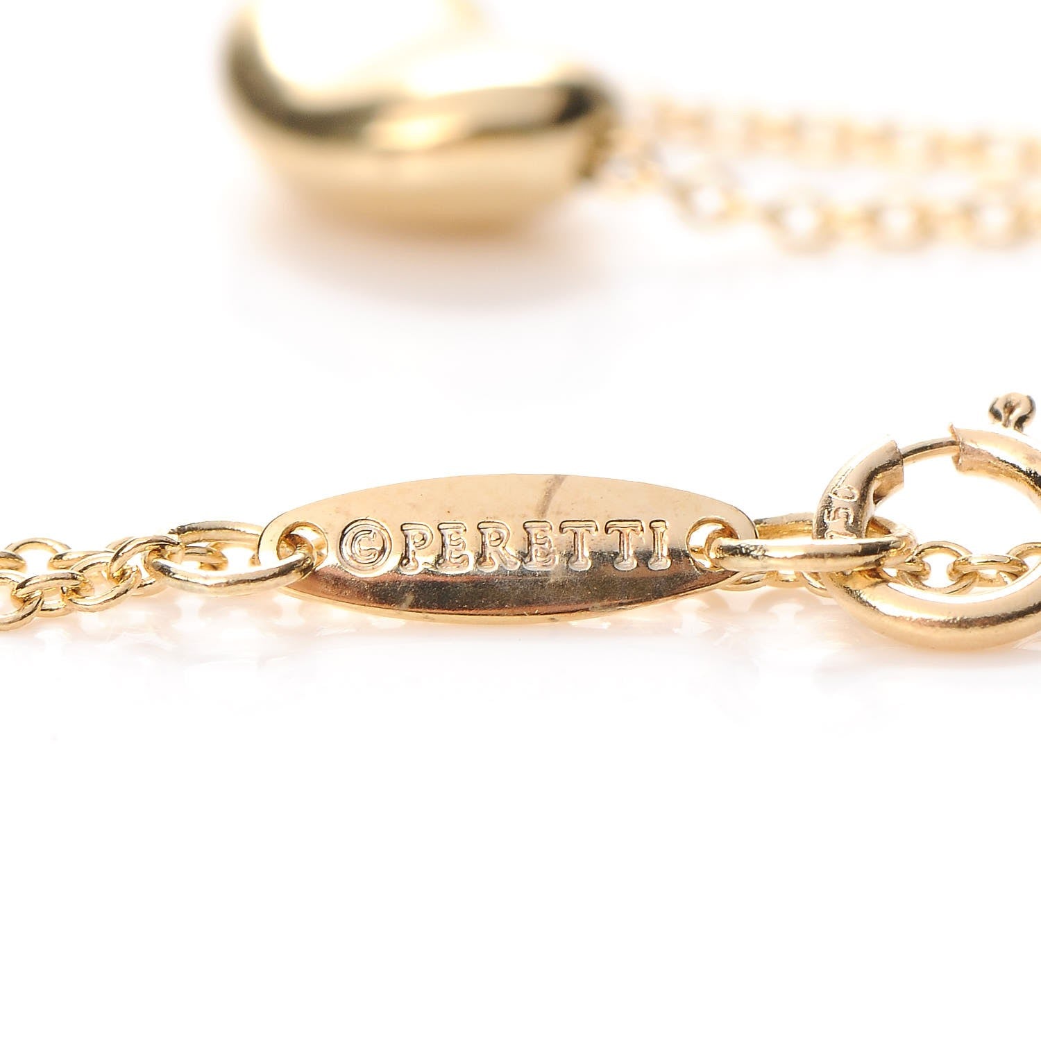 Tiffany 18K Yellow Gold 9mm Elsa Peretti Bean Pendant Necklace 4 of 8
