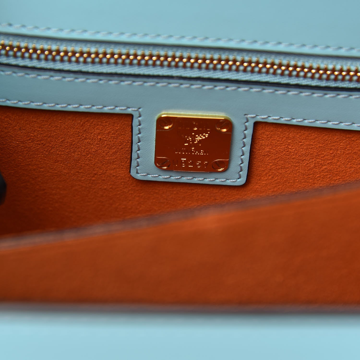 MCM Calfskin Patricia Crossbody Bag Liquid Blue 6 of 8