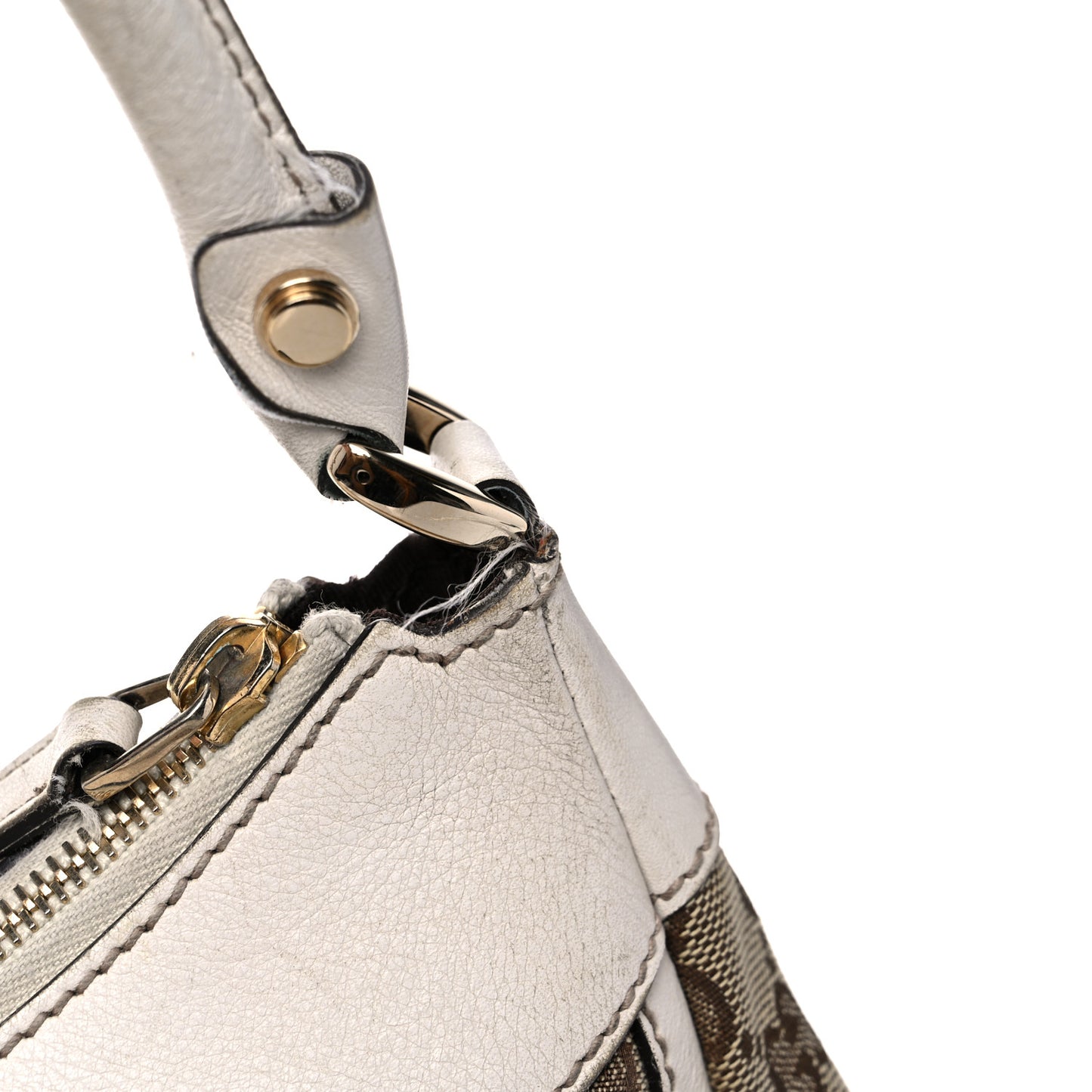 Monogram Large D Gold Hobo Off White