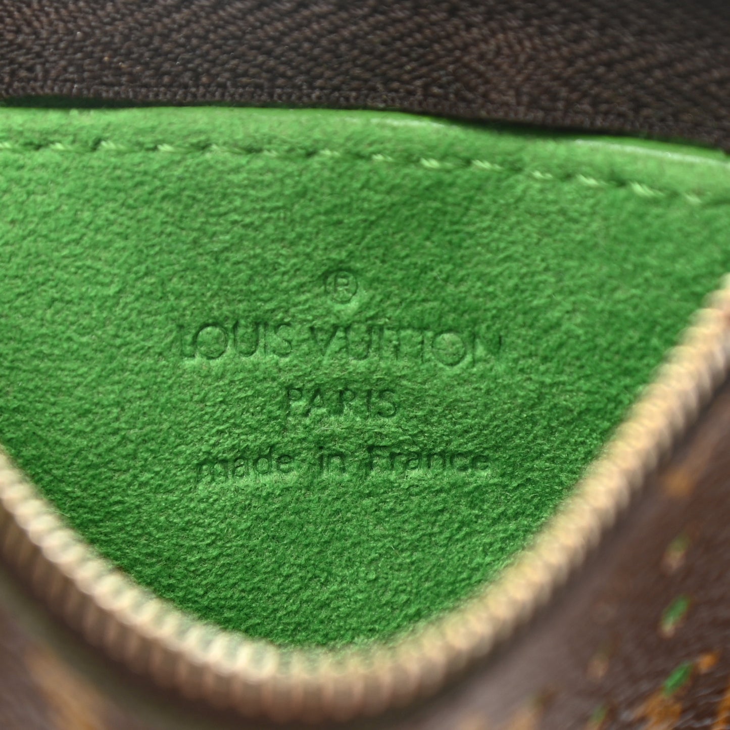 Monogram Perforated Key Pouch Green