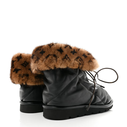 Louis Vuitton Nylon Mink Monogram Pillow Comfort Ankle Boot 39 Black 5 of 9