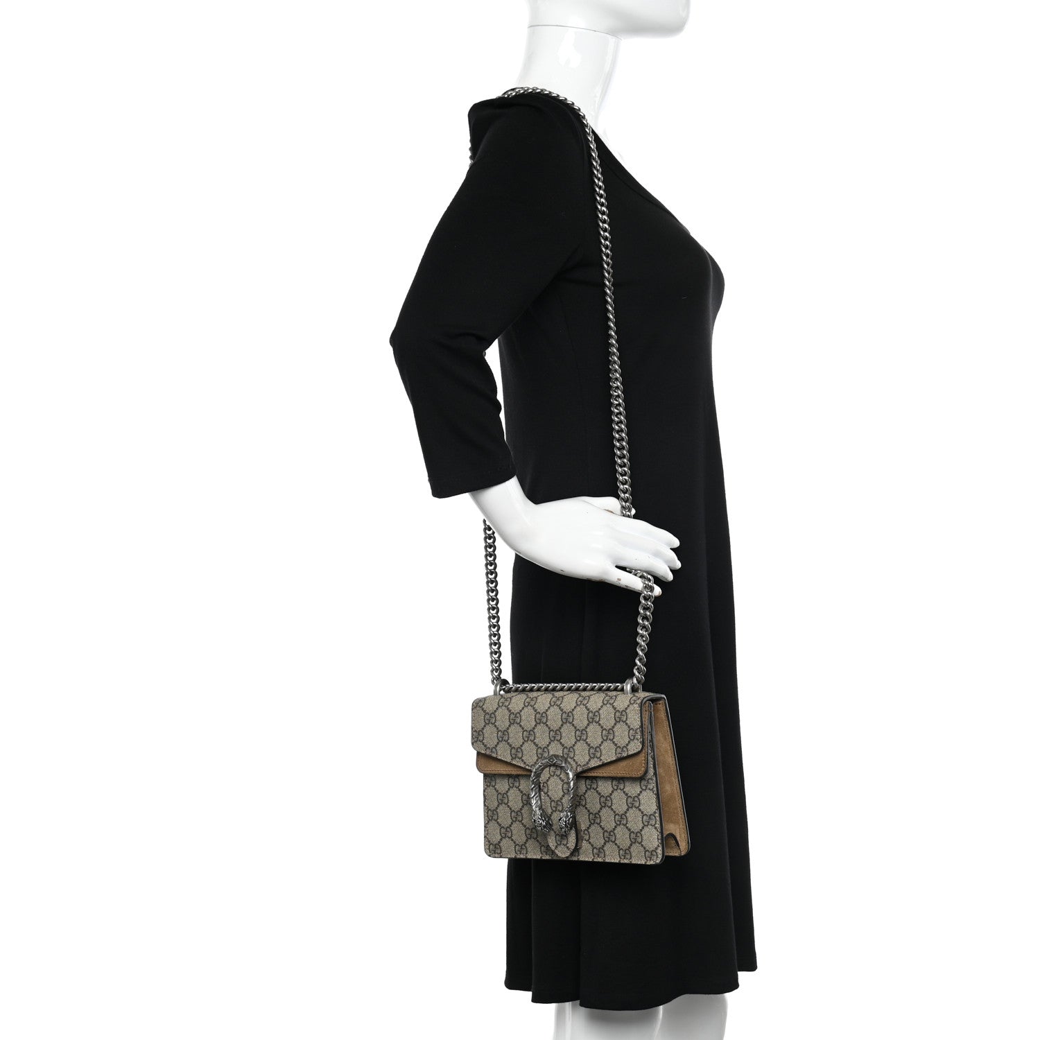 Gucci GG Supreme Monogram Mini Dionysus Shoulder Bag Taupe 2 of 10