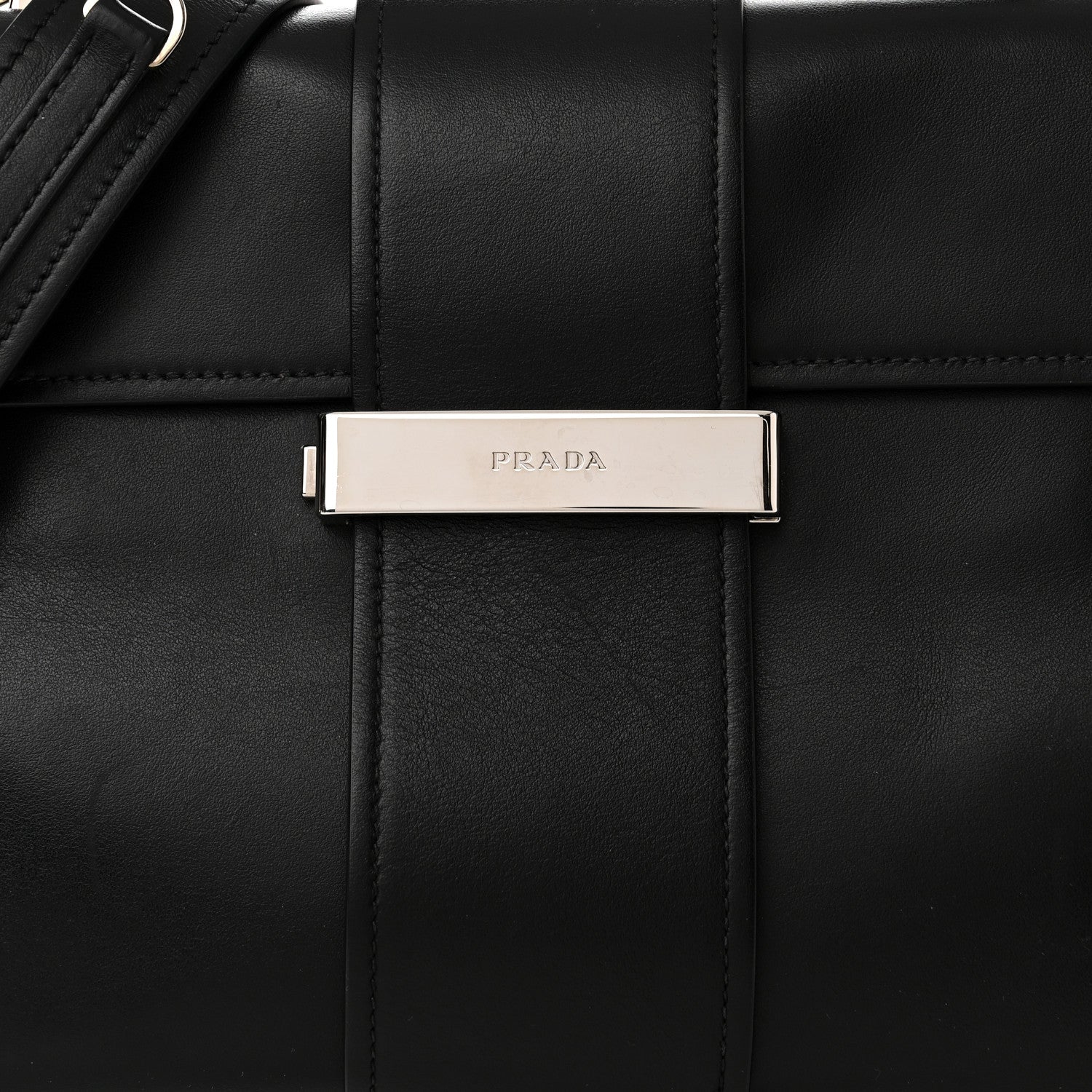 Prada City Calf Ribbon Shoulder Bag Black 8 of 14