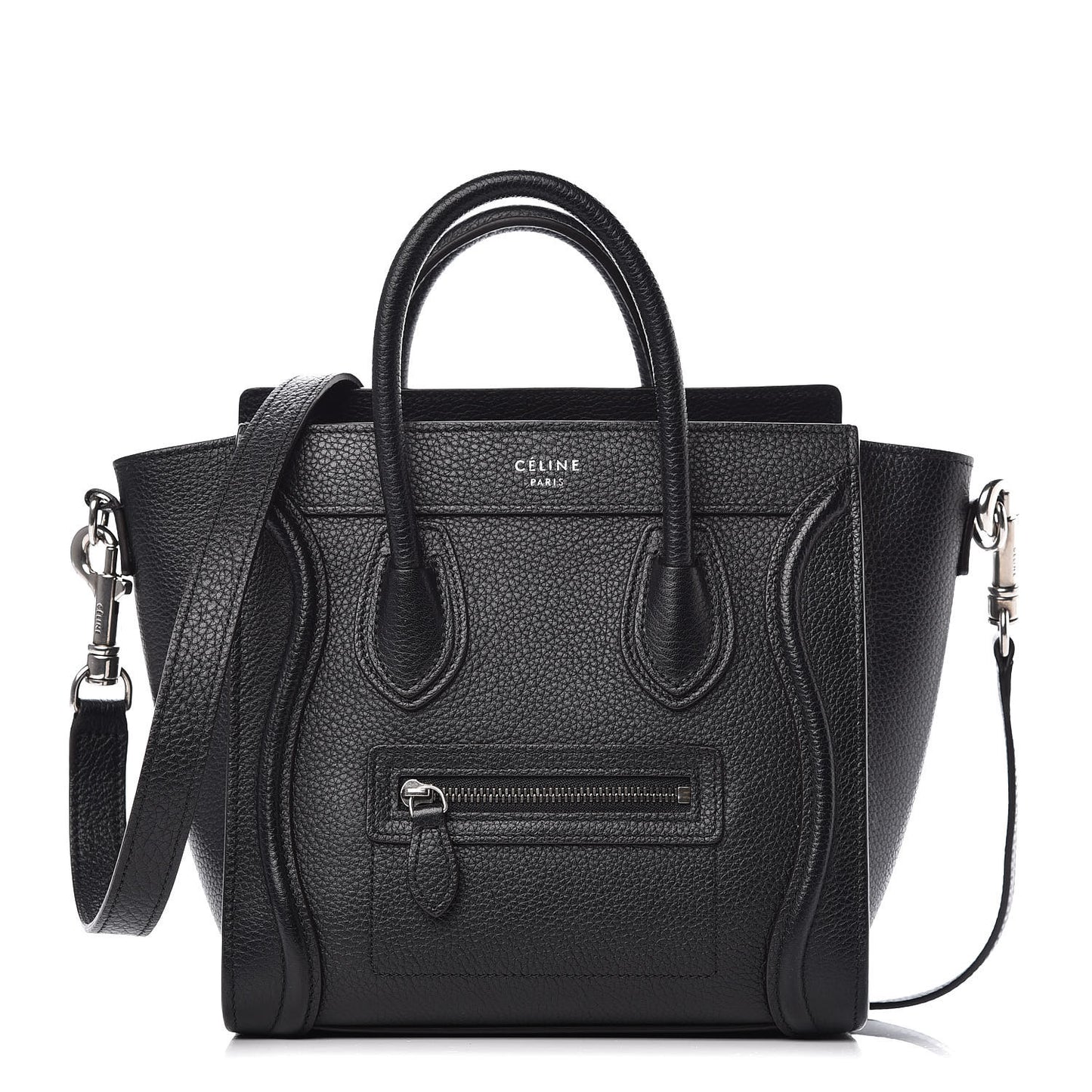 Drummed Calfskin Nano Luggage Black