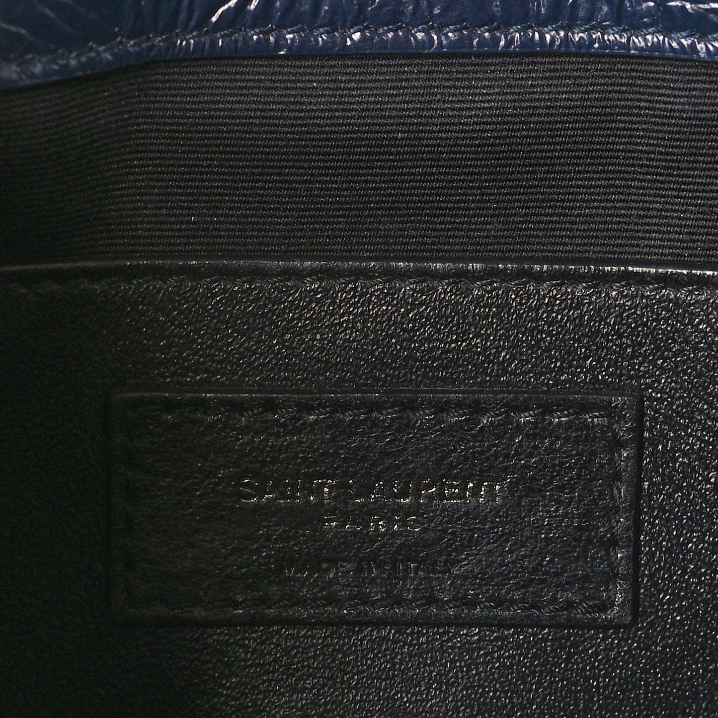 Crinkled Calfskin Matelasse Monogram Baby Niki Chain Satchel Navy