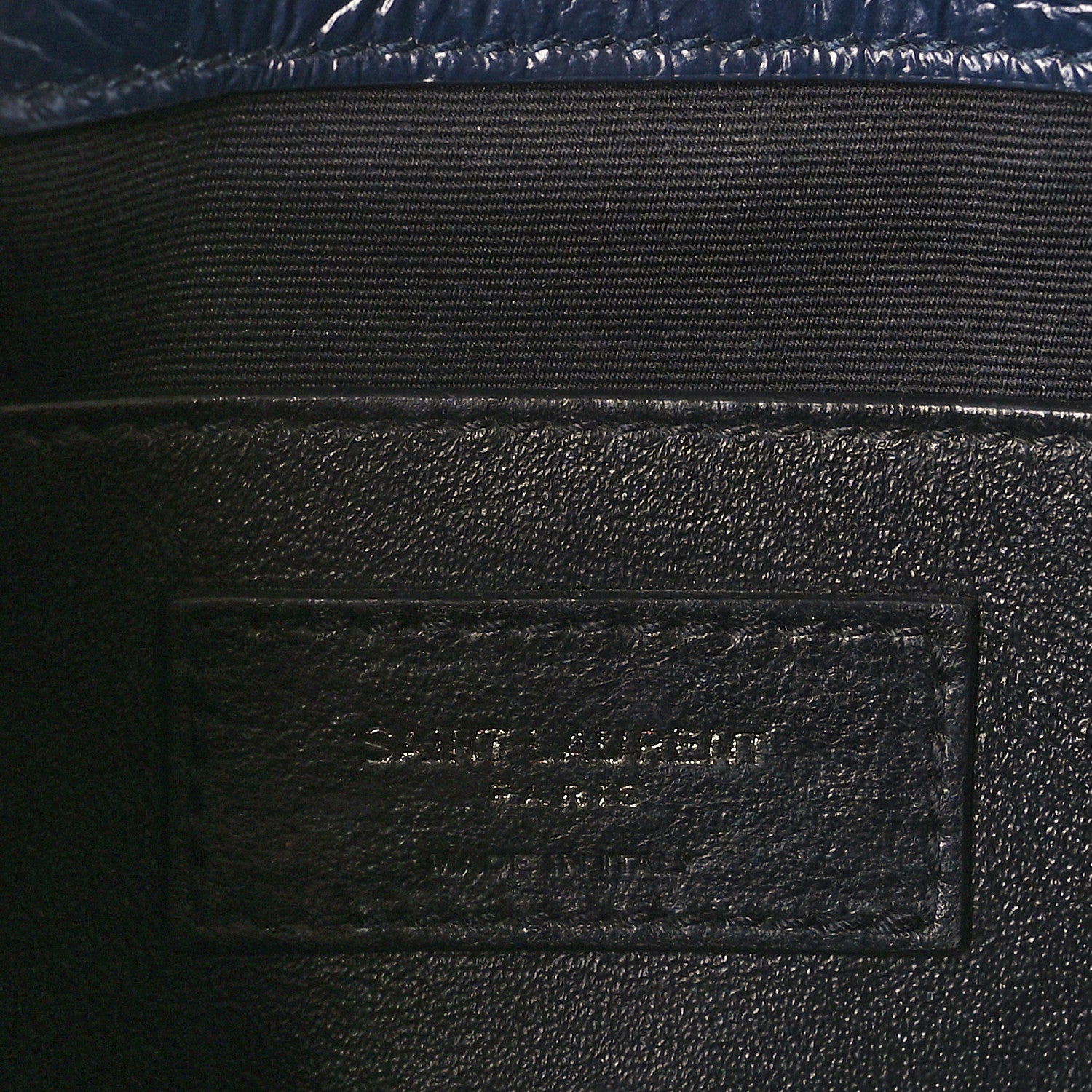 Saint Laurent Crinkled Calfskin Matelasse Monogram Baby Niki Chain Satchel Navy 6 of 10