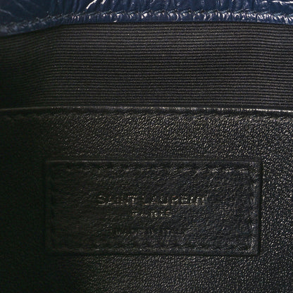 Saint Laurent Crinkled Calfskin Matelasse Monogram Baby Niki Chain Satchel Navy 6 of 10