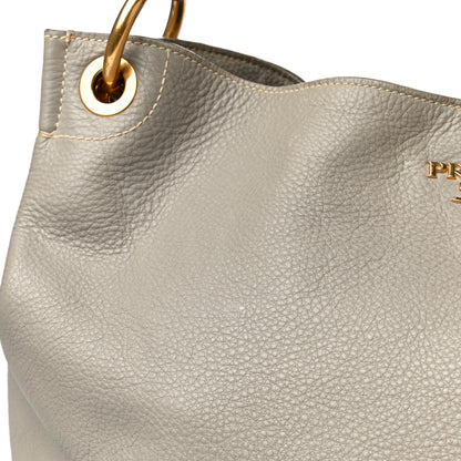 Prada Vitello Daino Shoulder Bag Argilla 14 of 29