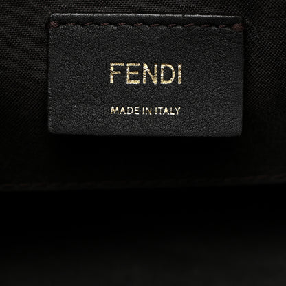Fendi Glazed Fabric Vitello Century F is Fendi FF 1974 Stamp Patch Camera Case Mogano Panna Iris 6 of 10
