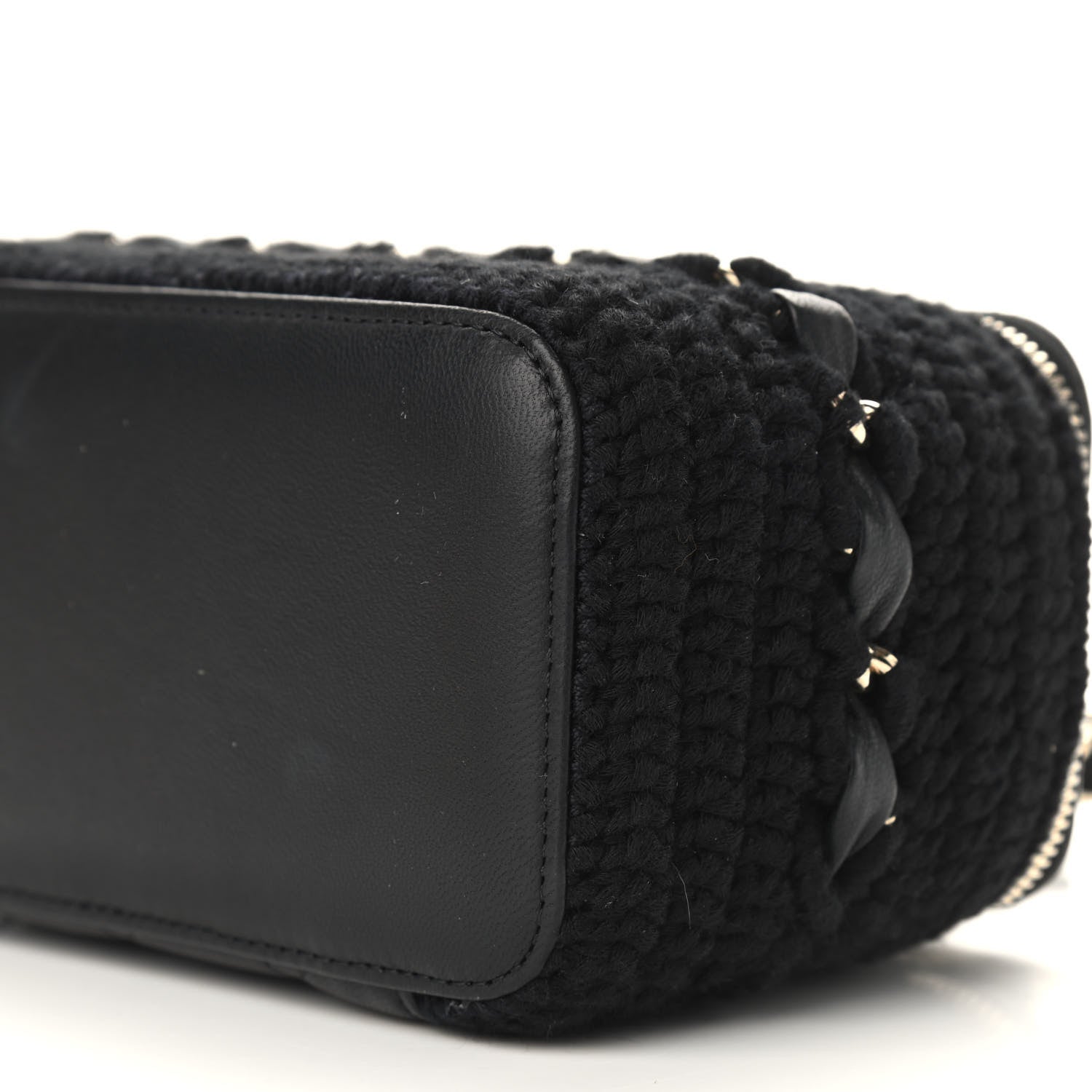 Chanel Lambskin Crochet Quilted Small Vanity Case With Chain Black 9 of 9