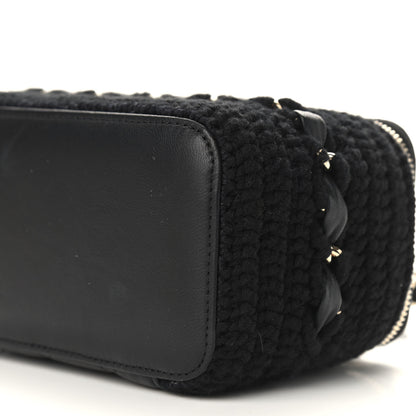 Chanel Lambskin Crochet Quilted Small Vanity Case With Chain Black 9 of 9