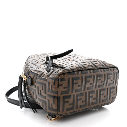 Fendi Vitello Bi-Color FF 1974 Embossed Mini Backpack Maya Black 4 of 10