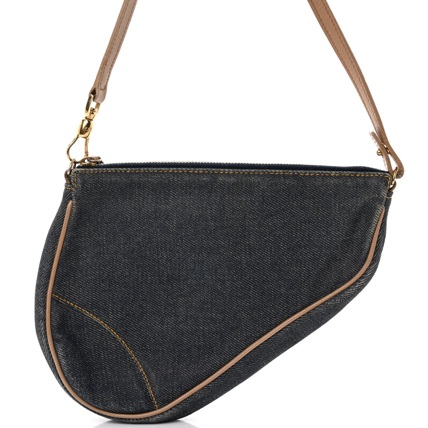 Denim Mini Saddle Pochette Navy