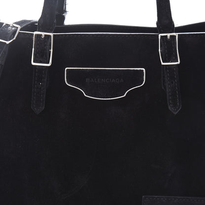 Balenciaga Baby Daim Suede Plate Hardware Papier A6 Zip Around Tote Black 11 of 11