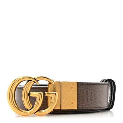 Gucci Calfskin Double G Reversible 37mm Belt 85 34 Black Cocoa 2 of 8