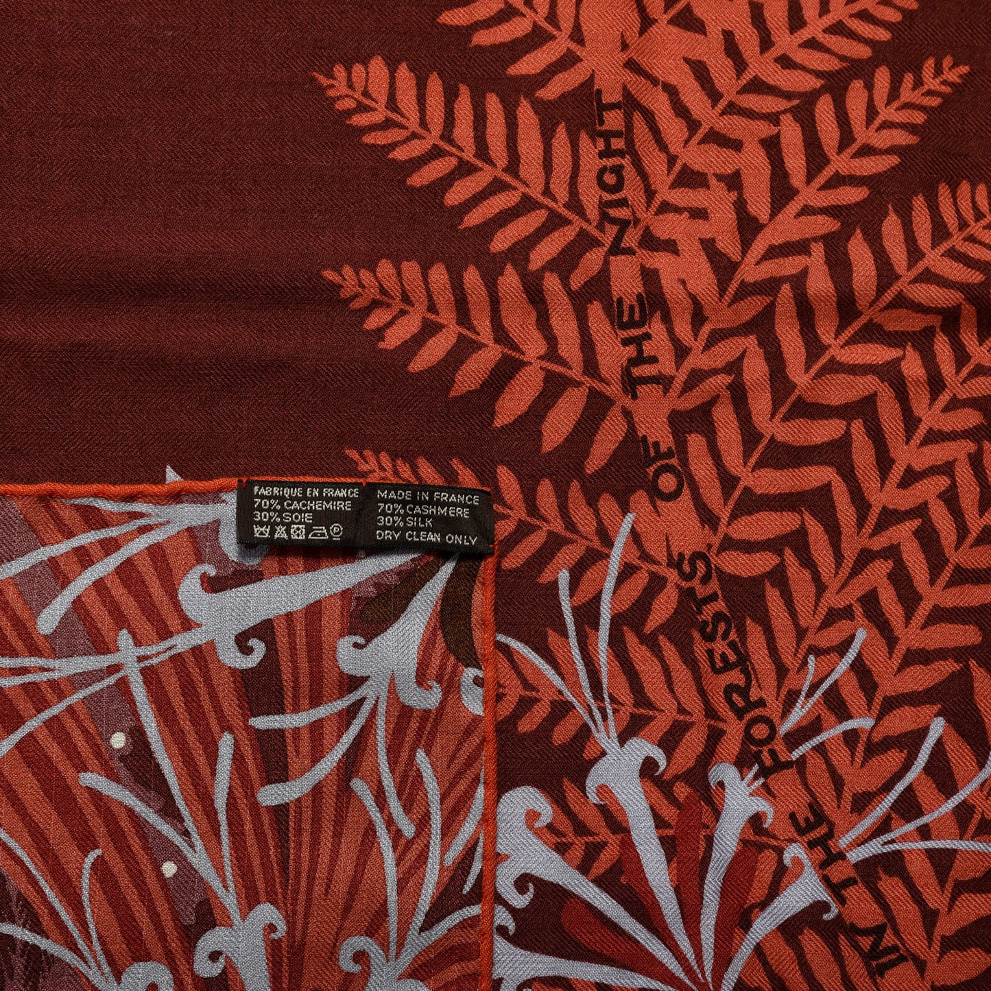 Cashmere Silk Tyger Tyger Shawl 140 Bordeaux Bleu Corail