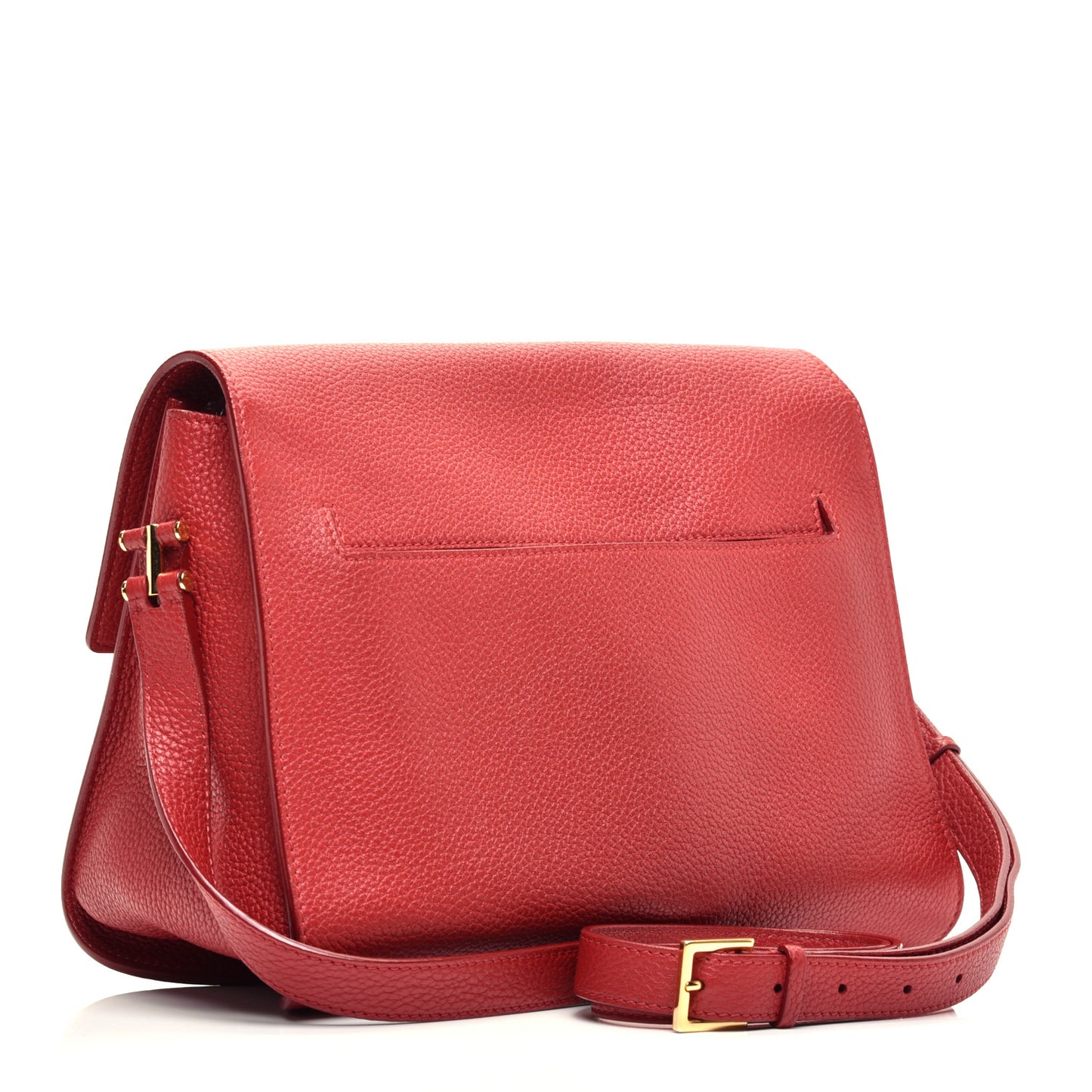 Calfskin Large T Clasp Tara Crossbody Bag Red