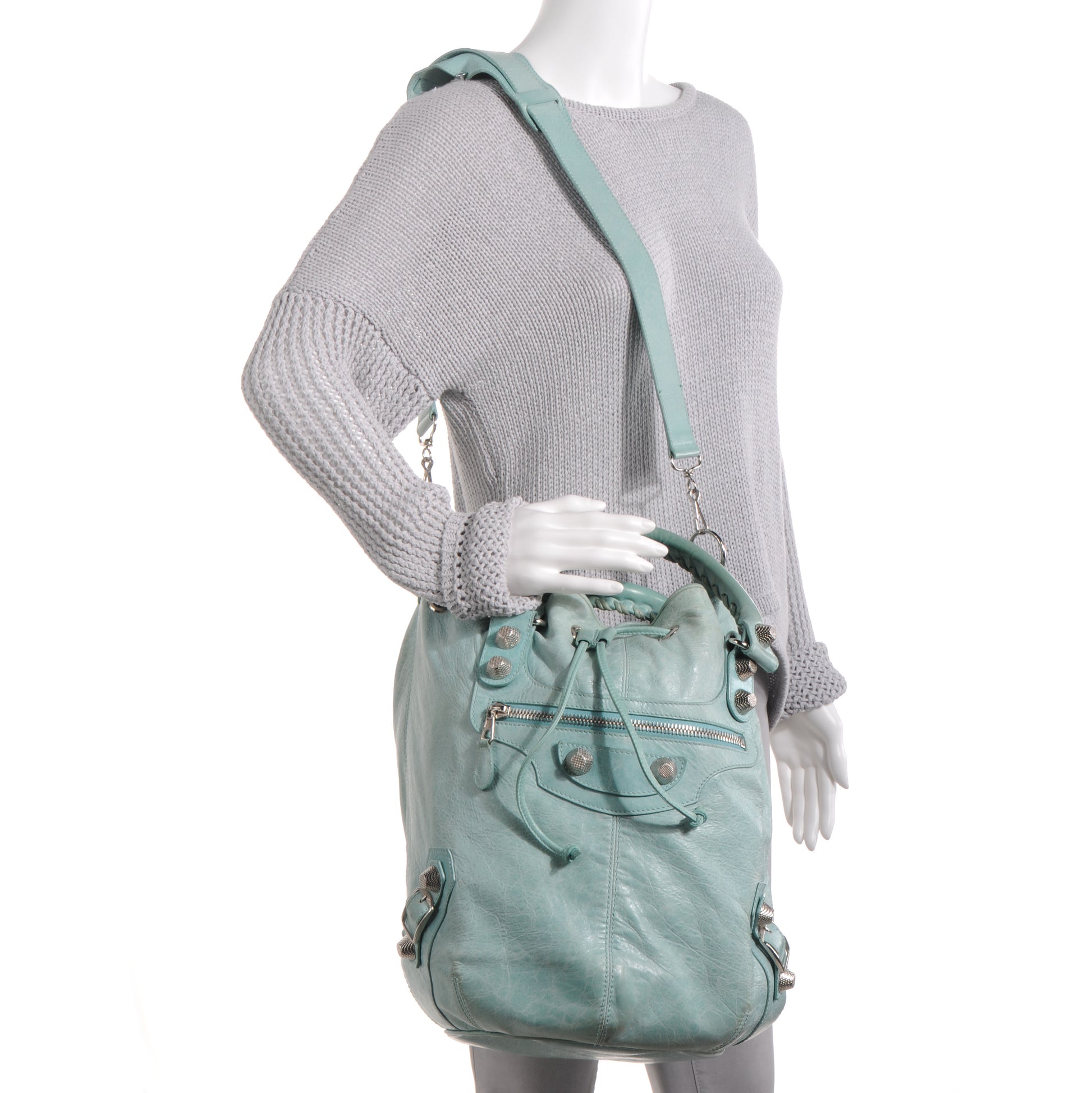 Balenciaga Agneau Giant 21 Silver Hardware Pompon Maldives 2 of 11