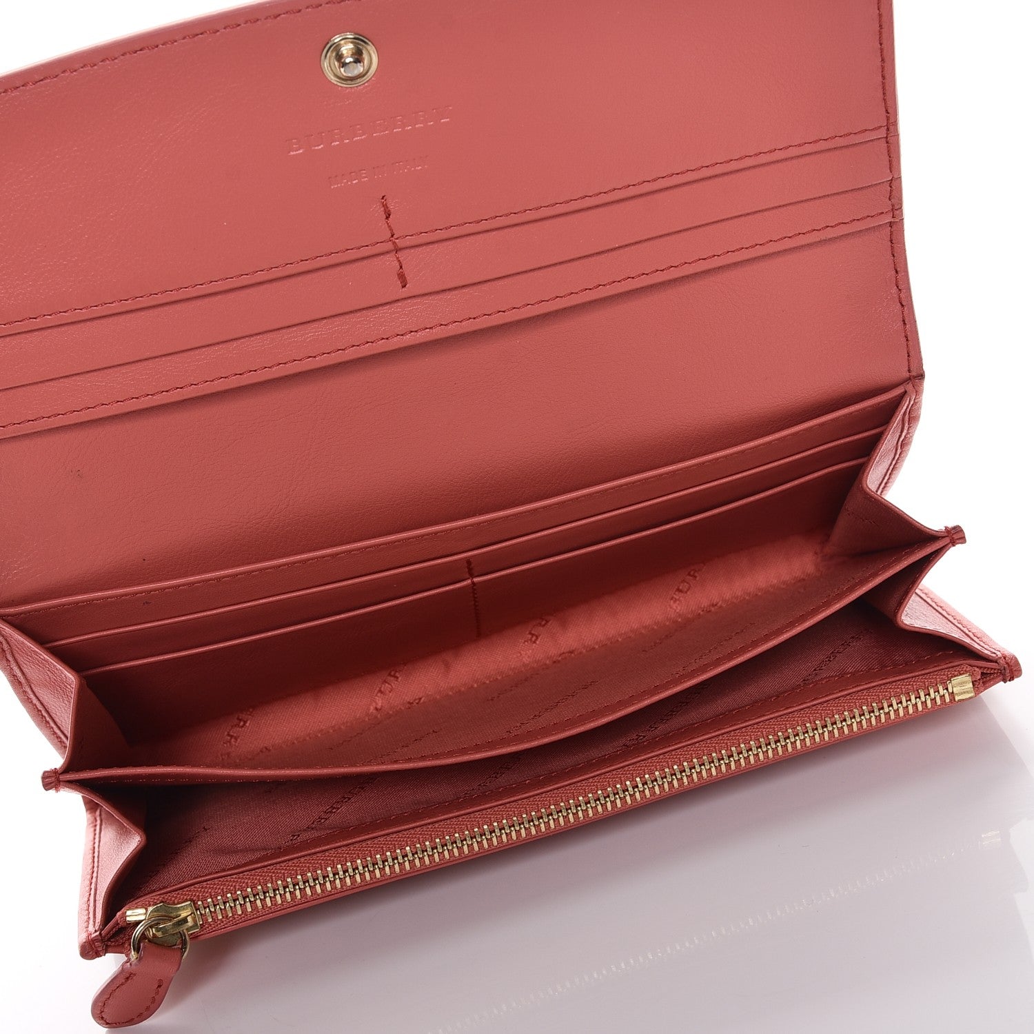 Burberry Calfskin Horseferry Check Porter Continental Wallet Coral Pink 5 of 7