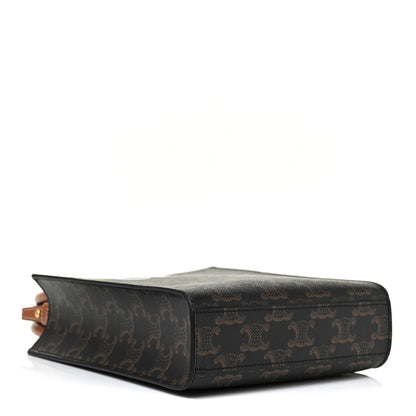 Celine Triomphe Canvas Calfskin Mini Vertical Cabas Tan 4 of 8