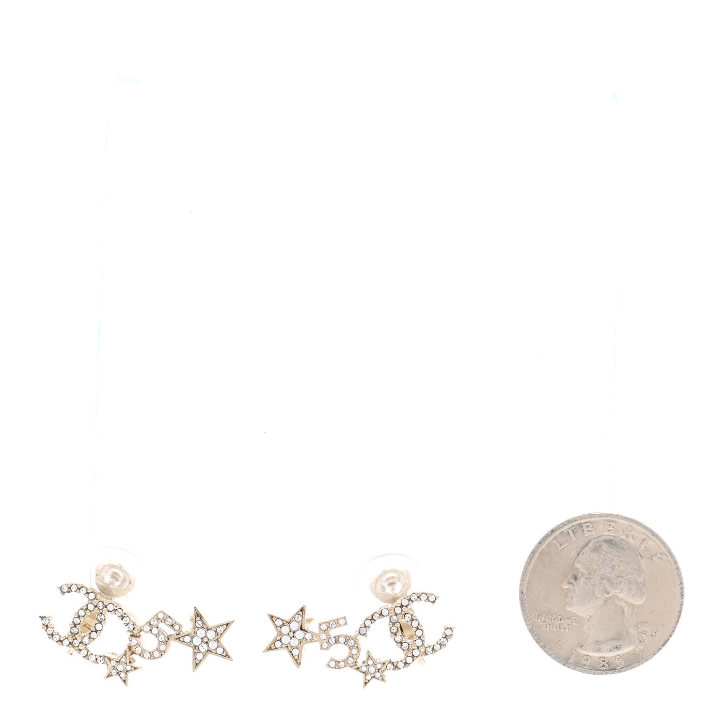 Chanel Crystal Star 5 CC Clip On Earrings 2 of 5