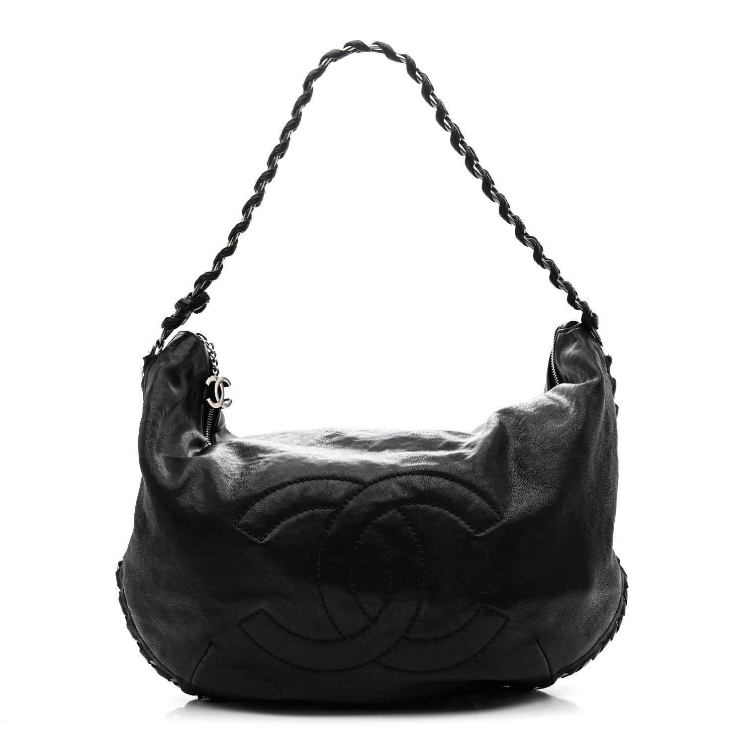 Chanel Calfskin Modern Chain Rhodoid Hobo Black 1 of 12