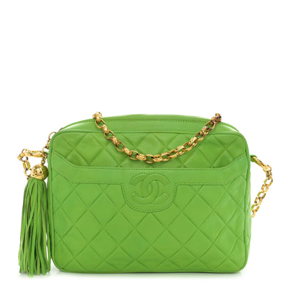 Chanel Lambskin Quilted Tassel Camera Case Green 1 of 14