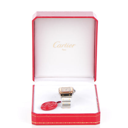 Cartier Stainless Steel 18K Yellow Gold 24mm Santos De Cartier Galbee Quartz Watch 8 of 8