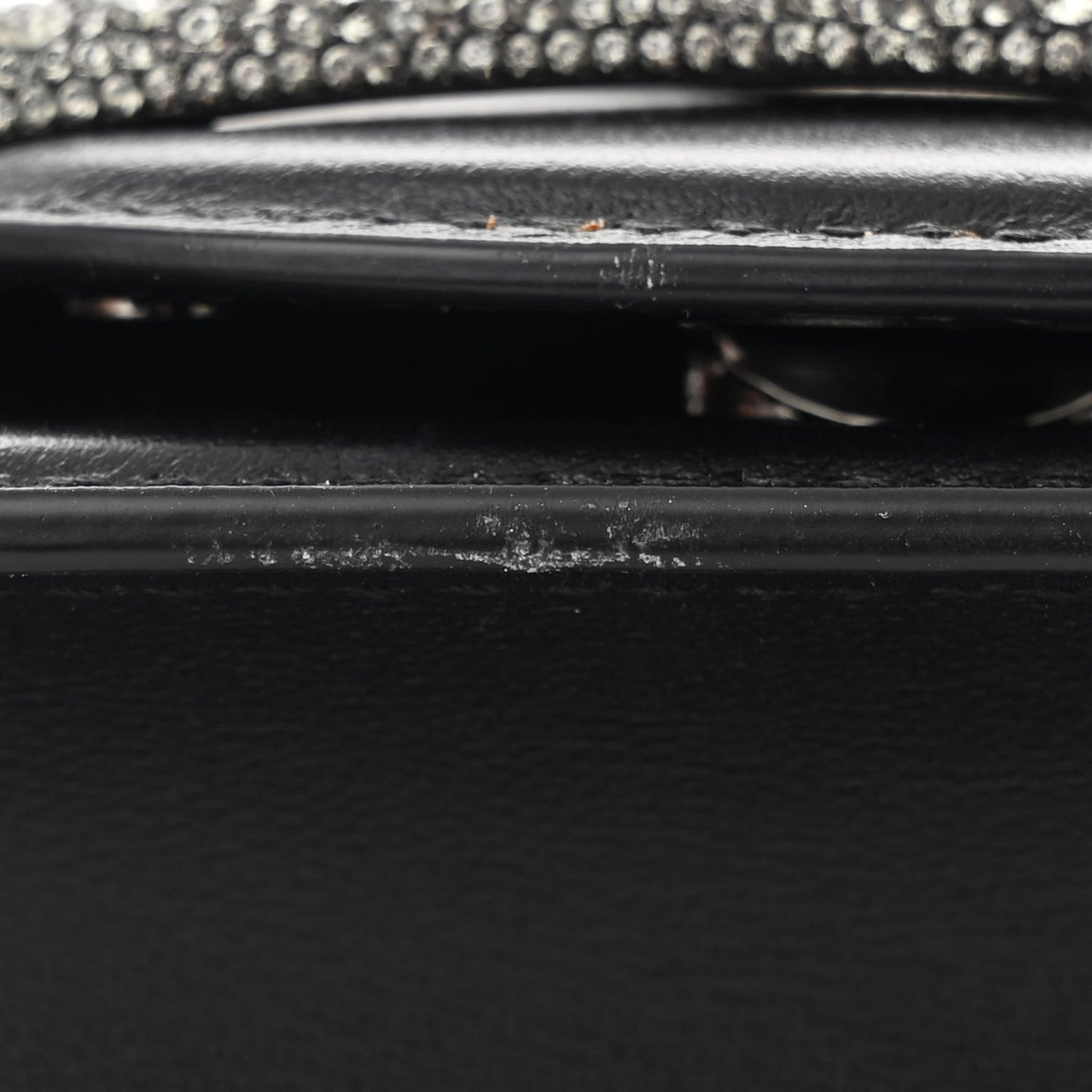 Calfskin Crystal Vlogo Small Loco Shoulder Bag Black