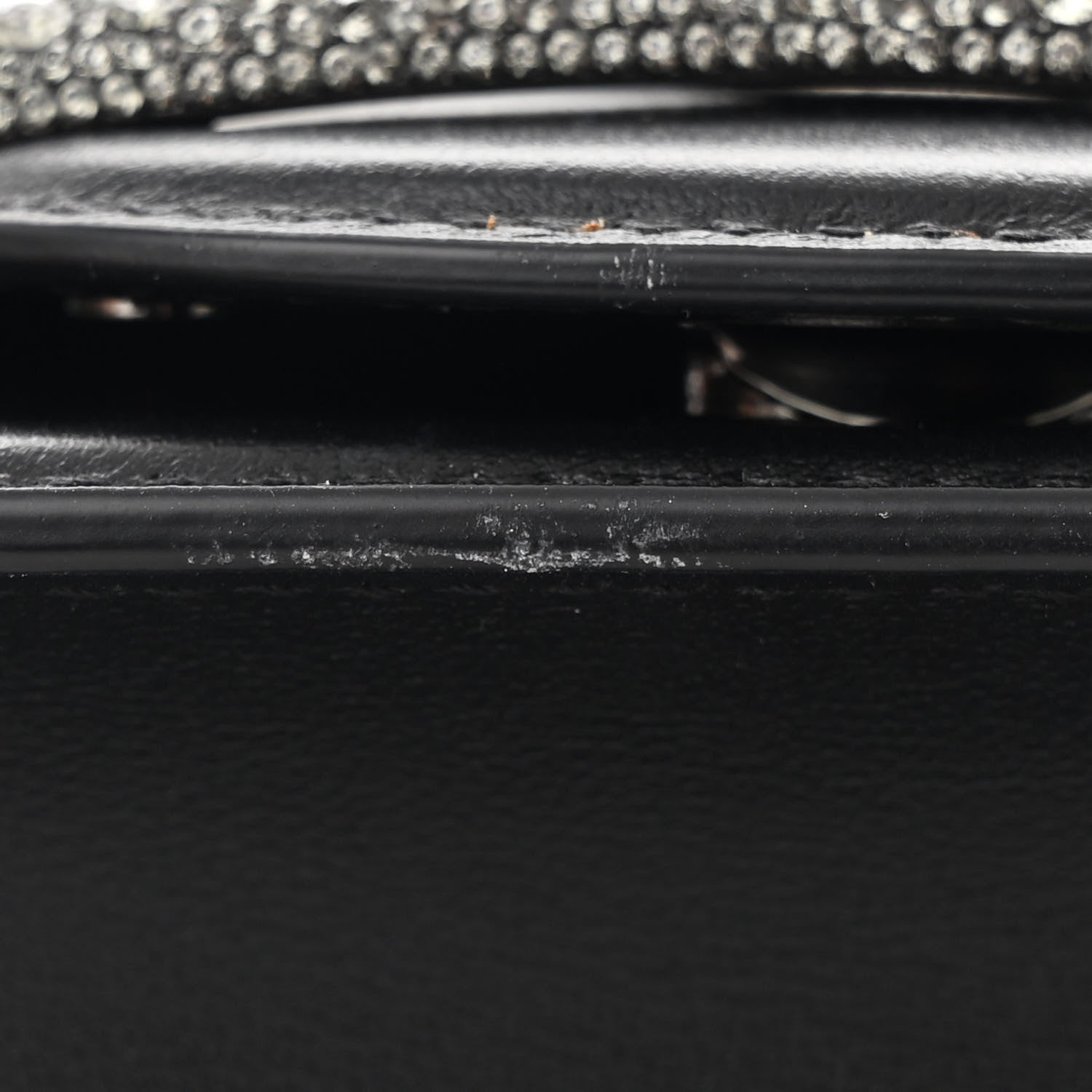 Valentino Garavani Calfskin Crystal Vlogo Small Loco Shoulder Bag Black 11 of 12