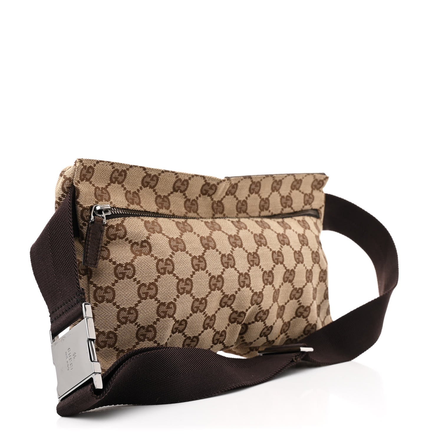 Gucci GG Monogram Double Pocket Belt Bag Dark Brown 3 of 10