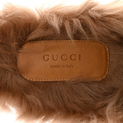 Gucci Velvet Fur Floral Princetown Slippers 38 Black 6 of 8