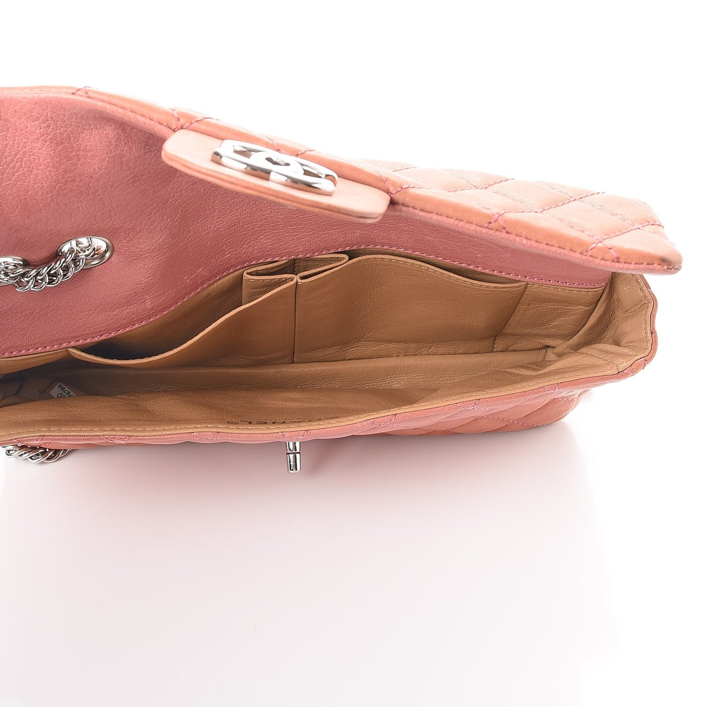 Lambskin Quilted East West Flap Pink