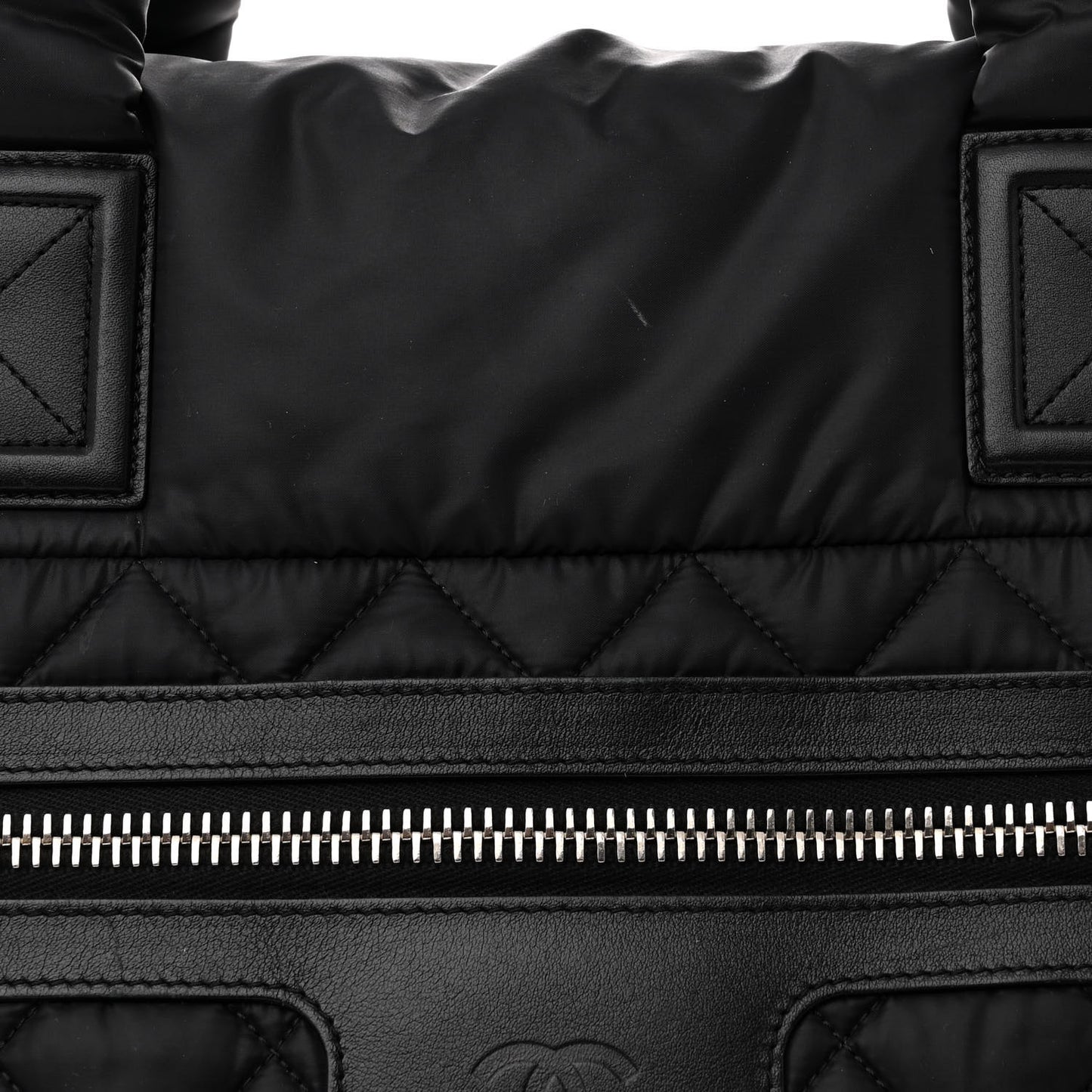 Nylon Quilted Large Coco Cocoon Tote Black