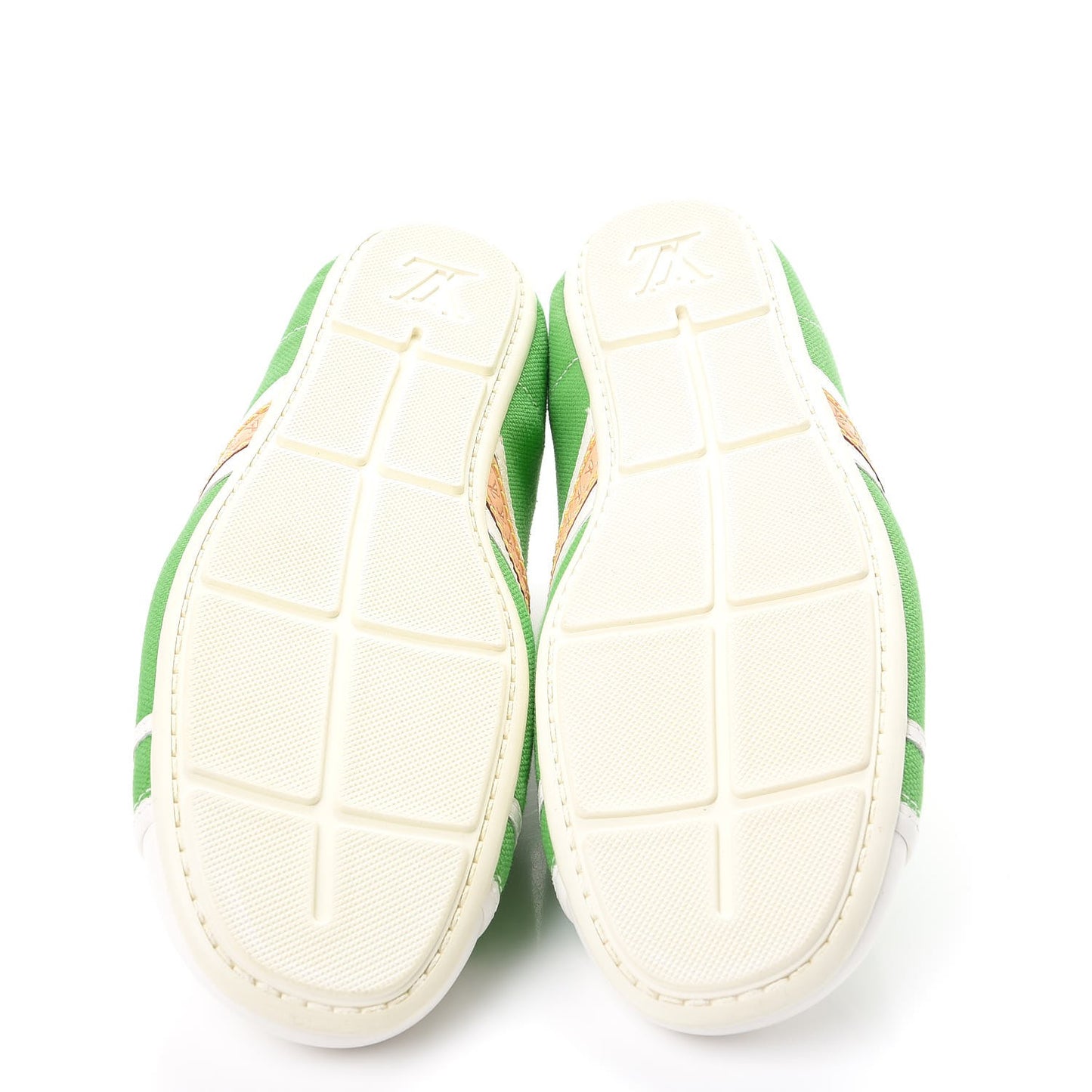Canvas Calfskin Sneakers 38 Green