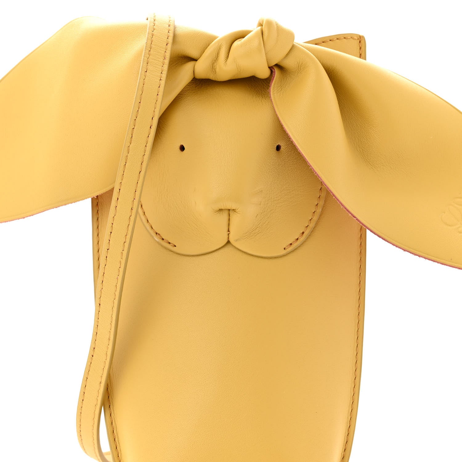 Loewe Calfskin Bunny Pouch Crossbody Bag Mustard 8 of 10