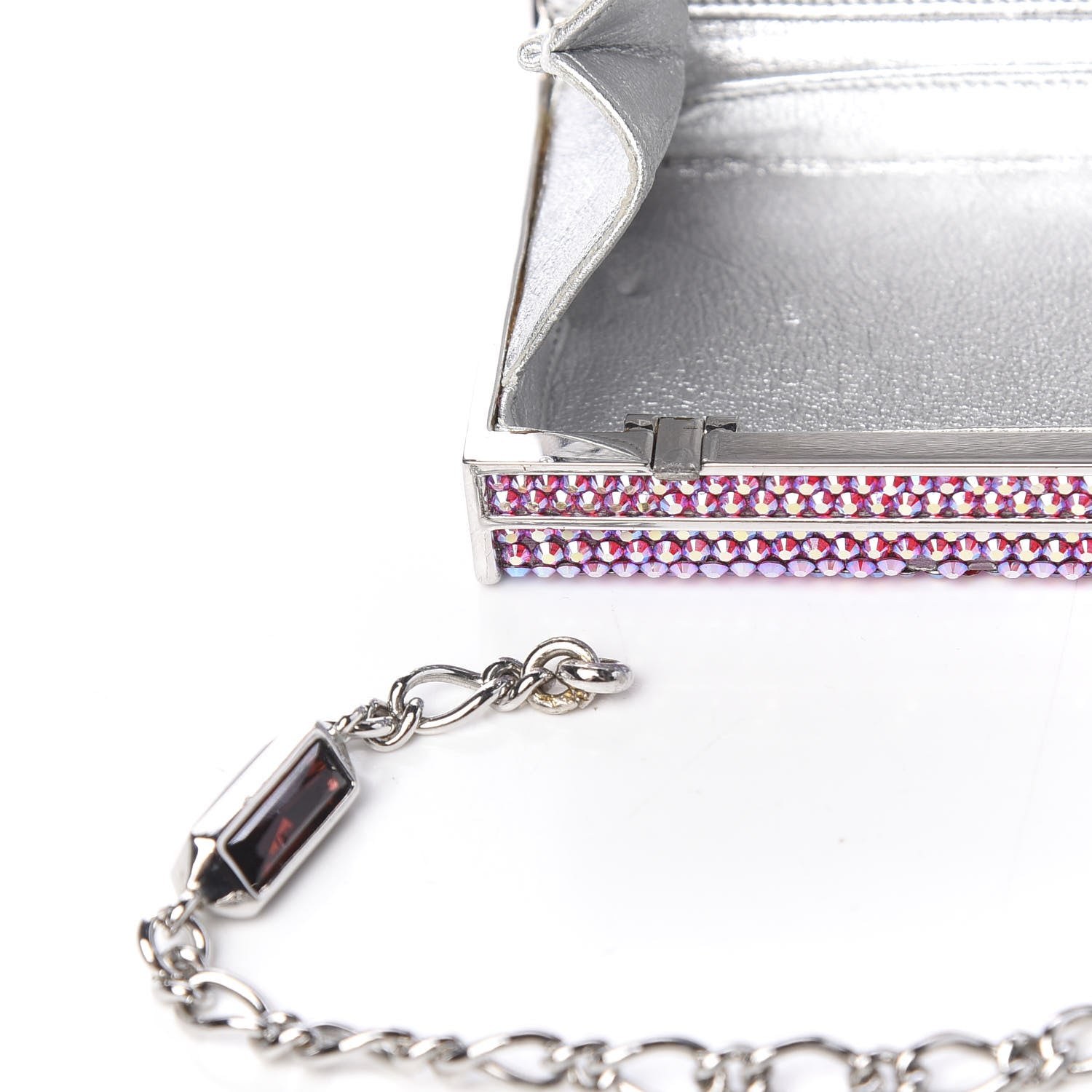 Judith Leiber Swarovski Crystal Minaudiere Clutch Pink 7 of 13