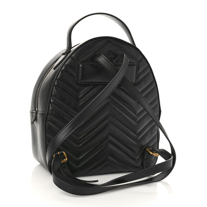 Gucci Calfskin Matelasse GG Marmont Dome Backpack Black 3 of 9
