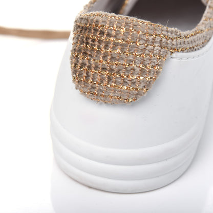 Chanel Fantasy Tweed Sneakers 39 Beige Gold 14 of 17